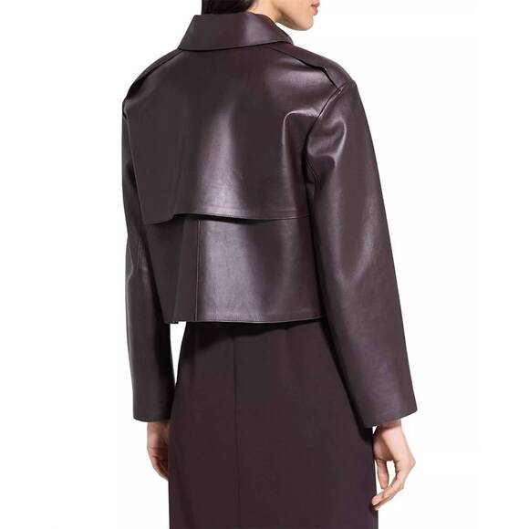 NEW THEORY crop trench jacket in cacoa - Picture 3 of 5